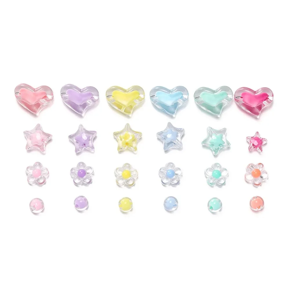 Box Herz Acrylperlen Blumen Runde Spacer Lose Perlen Sets für Armband Halskette Schmuckherstellung Zubehör – Detail 6