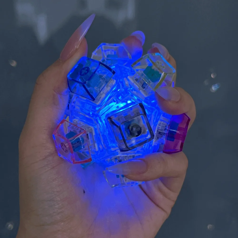 With LED Light Keyboard Ball Clickable Button Spherical Shape Keyboard Key Creative 12 Key Fingertip Press Button Tester