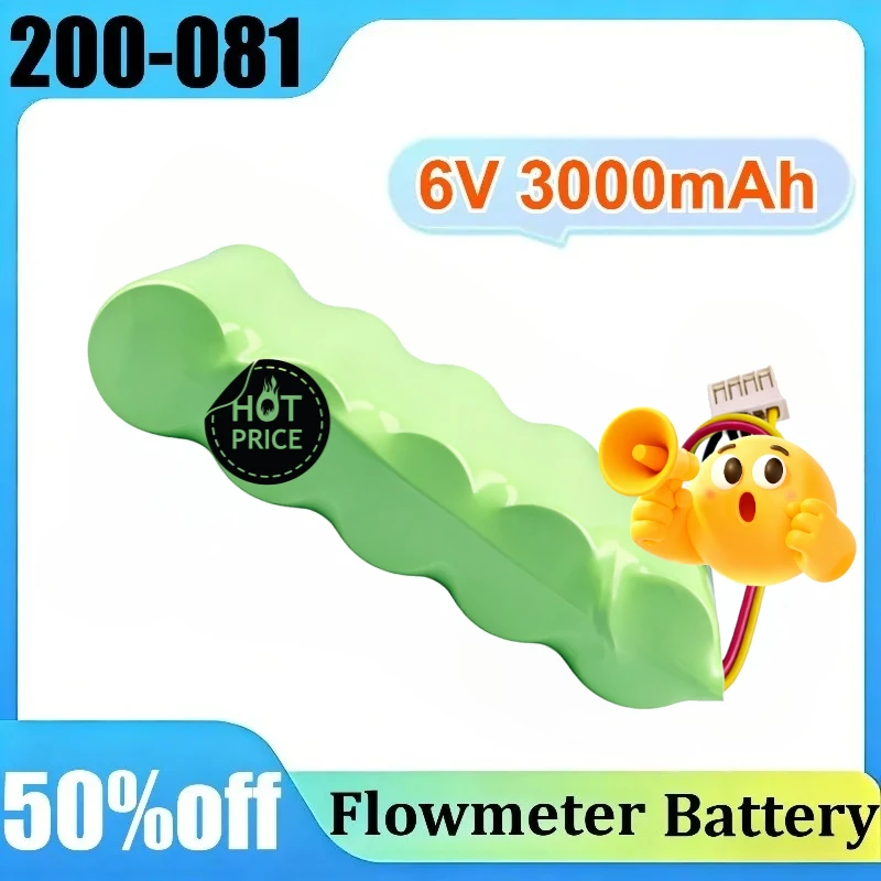 

200-081 6V 3000mAh/18.00Wh for GE Panametrics KR1800SCE PT878 Flowmeter Ni-MH Battery