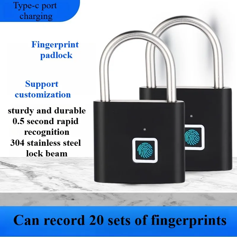Smart Home Biometric Digital Padlock IP67 Waterproof Smart Door Lock Cabinet Lock Gym Wardrobe Door Password Lock