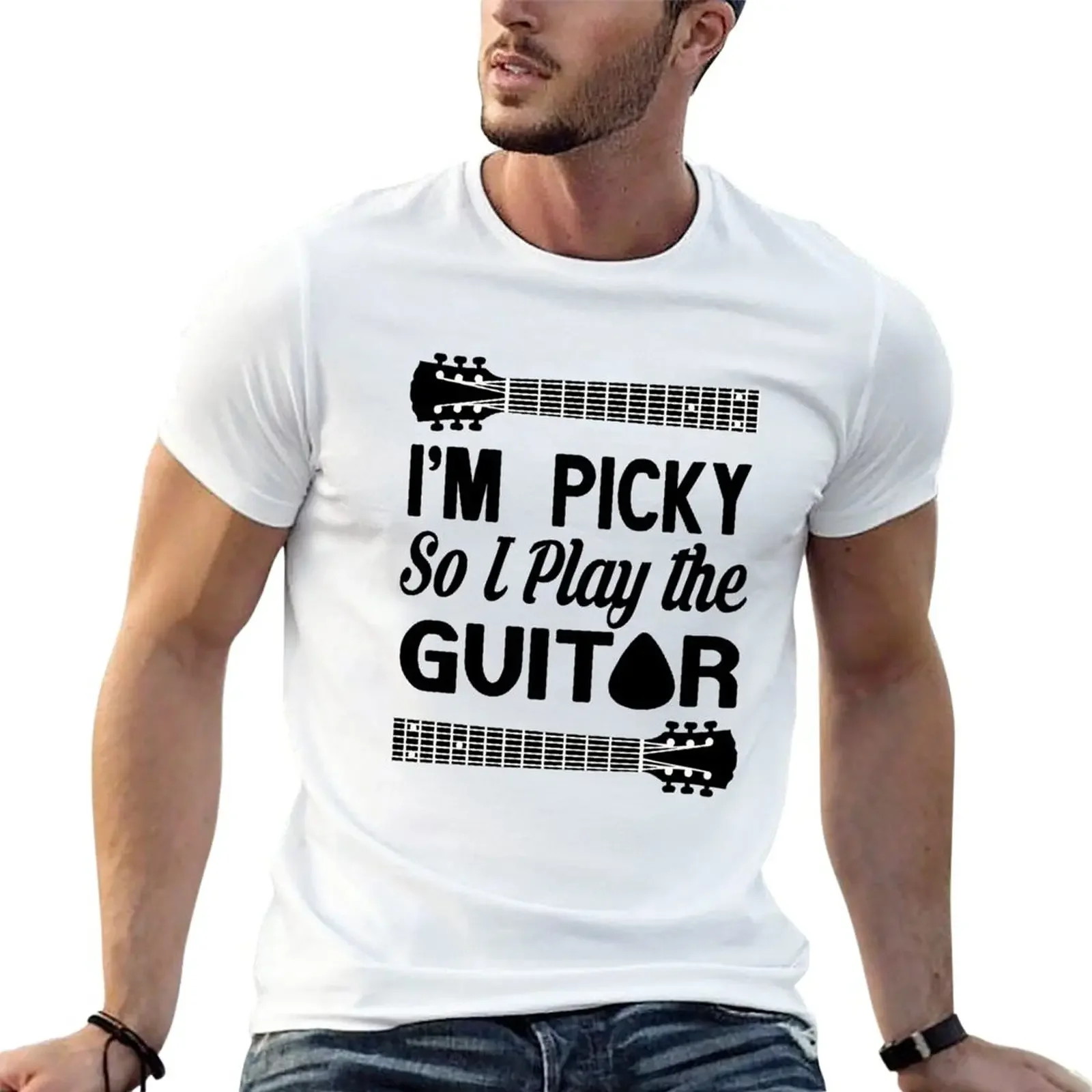 I'M PICKY SO I PLAY THE GUITAR T-Shirt blacks sweat big and tall t shirts for men