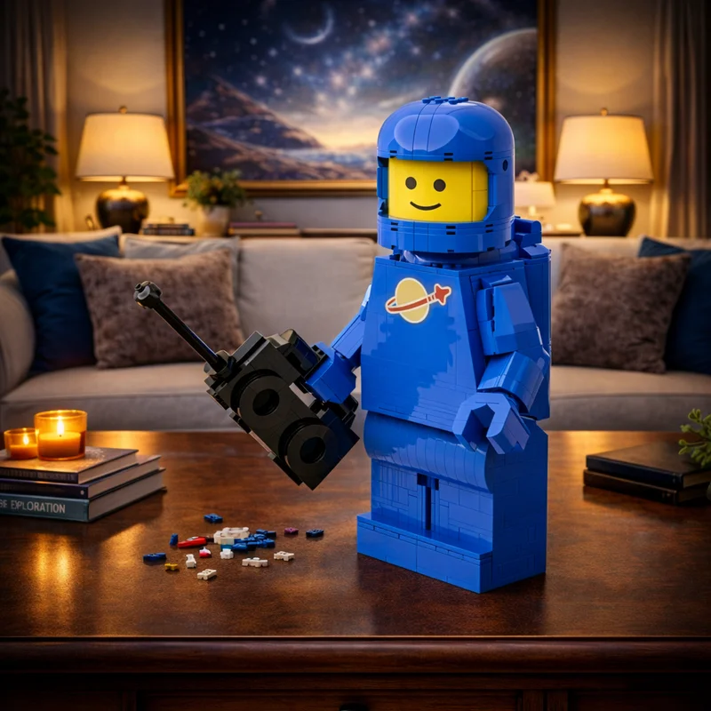 

845pcs MOC 40921 Classic Blue Spaceman Model Building Blocks Construction Christmas Gifts DIY Education Toy Brick Kids Creative