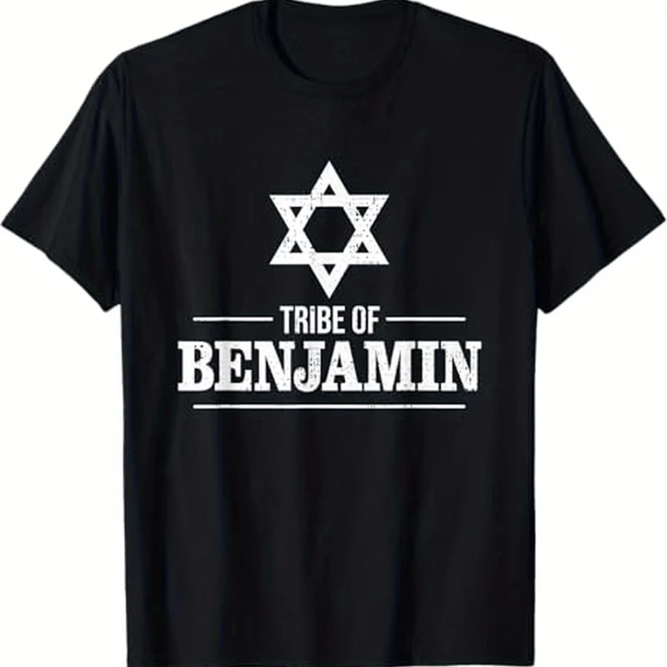 T-Shirt Featuring The Tribe of Benjamin and The Twelve Tribes in The Biblical History of Israel Clothing Short Sleeve Shirt