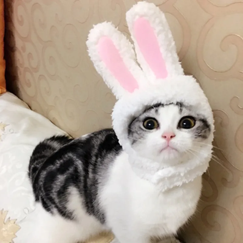 New 1PC Funny Pet Dog Cat Cap Hat Costume Warm Rabbit Hat New Year Party Christmas Cosplay Accessories Photo Props Headwear