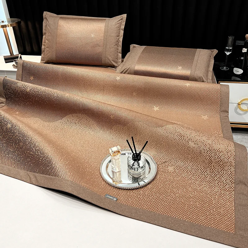 1.8m Bed Mat Kit Portable Foldable Breathable Mesh Bottom Household Ice Rattan Mat 1.5m Soft Mat Three Piece Set