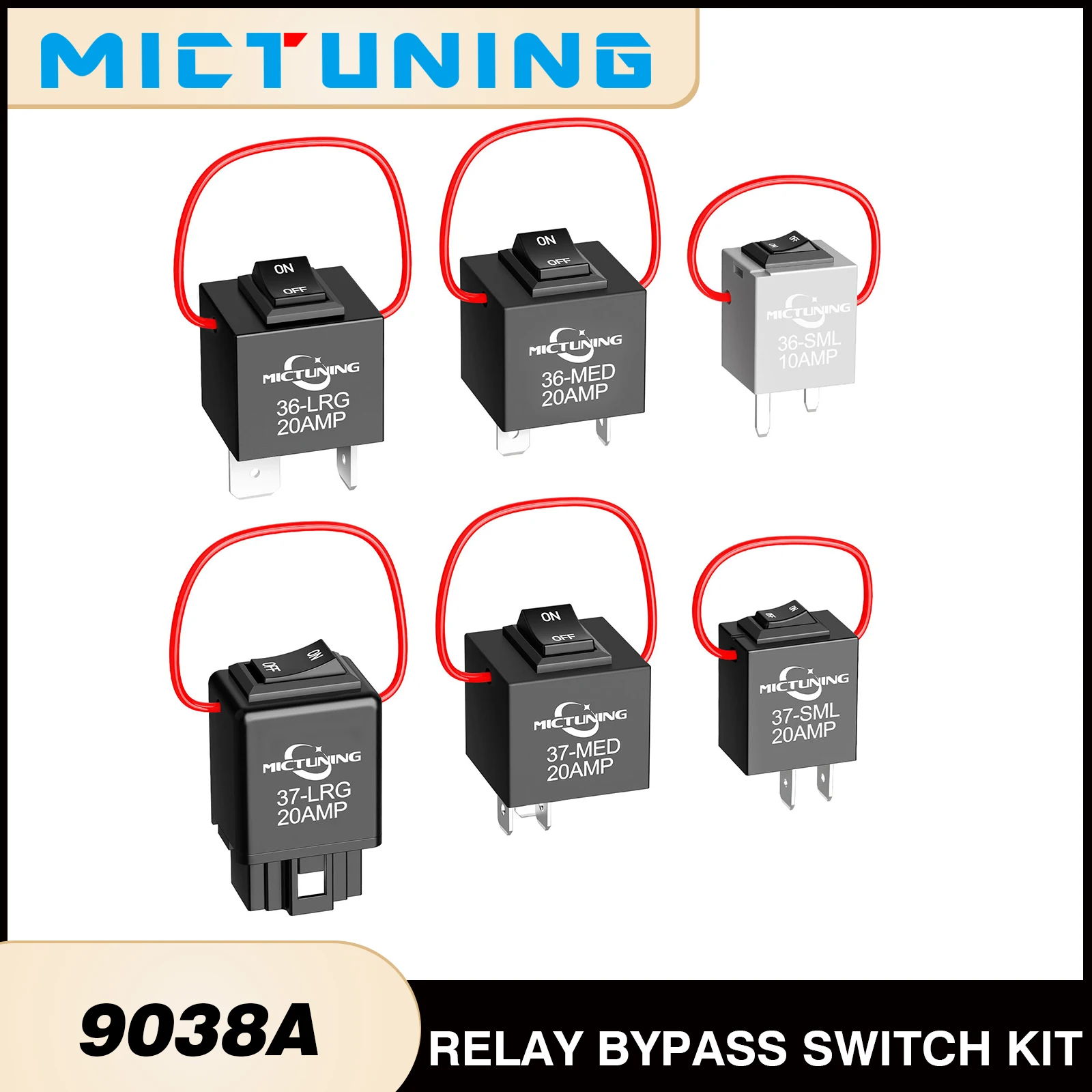 

MICTUNING 9038A Relay Bypass Switch Kit with Amp Loop,Relay Tester Diagnostic Scan Tool Fuel Pump Relay Bypass Master Switch Kit