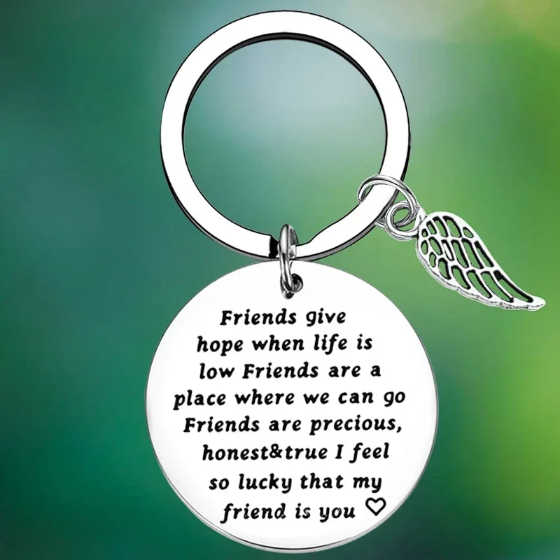 Friends Thank You Gift Keychain BBF Friendship Friends Key Chain Pendant I Feel So Lucky That My Friend is You