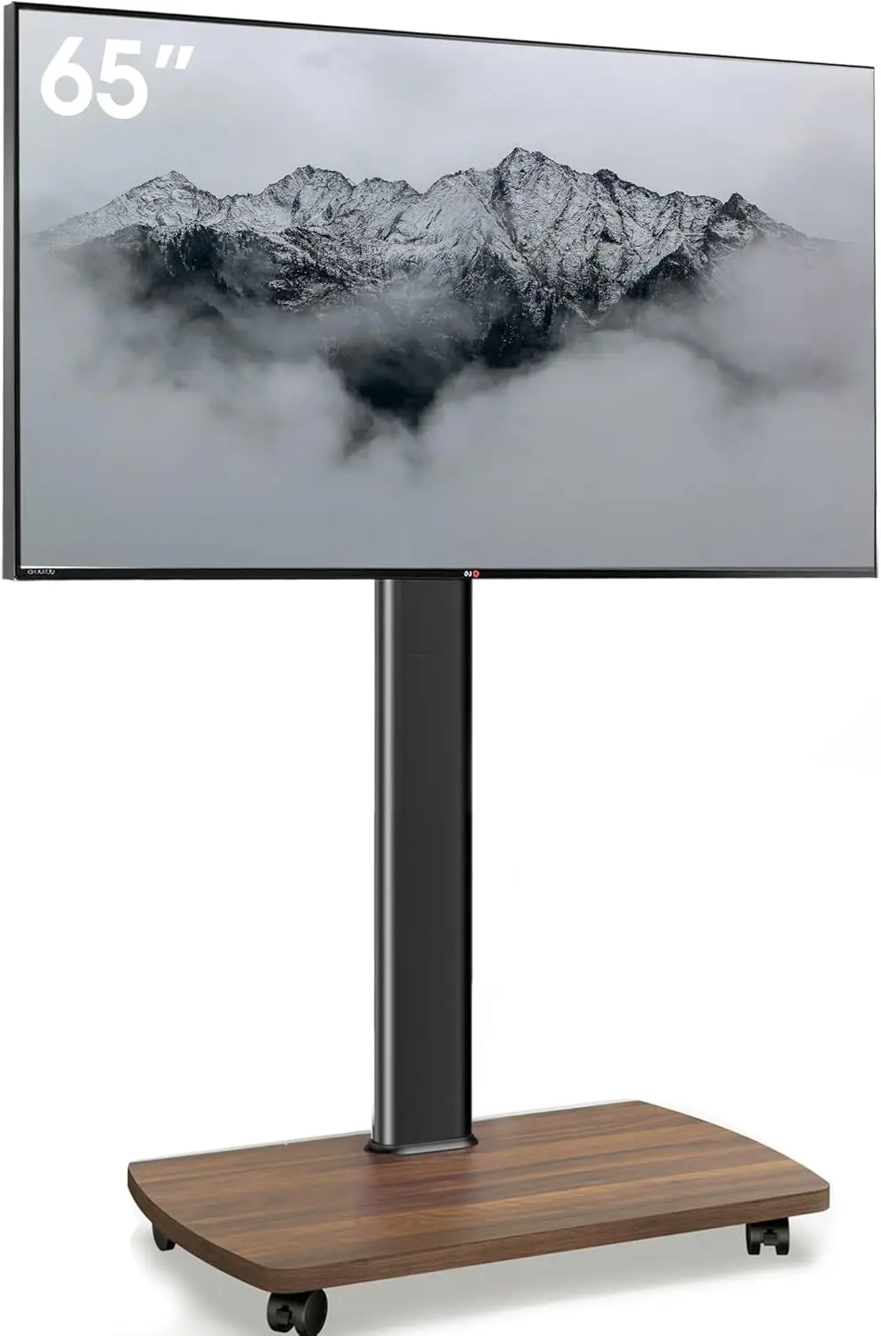Rolling TV Stand for 32-65 Inch TVs, Portable Mobile TV Cart on Wheels, 8-Level Height Adjustable with Swivel & Tilt Mount for Bedroom/Living Room/Office