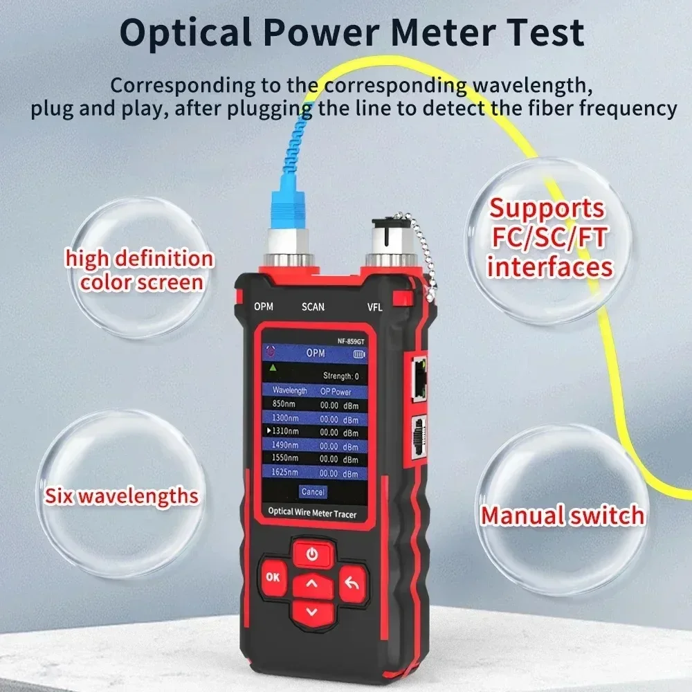 Détecteur de ligne NF-859GT Longueur du câble réseau Test d'installation Compteur de puissance à lumière rouge Machine intégrée Détecteur de ligne multifonctionnel