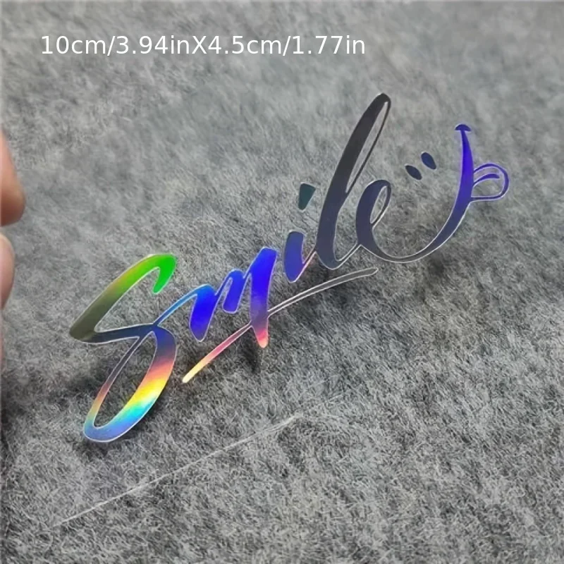 1PC "Smile" Graphic Car Sticker, Distinctive Decal for Vehicle Exterior Upgrade
