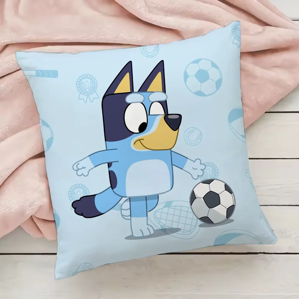 Bluey-B-B-B-Blueys كيس وسادة كيس وسادة مضادة للغبار وسحاب غير مرئي حريري قصير غطاء وسادة أريكة قطيفة