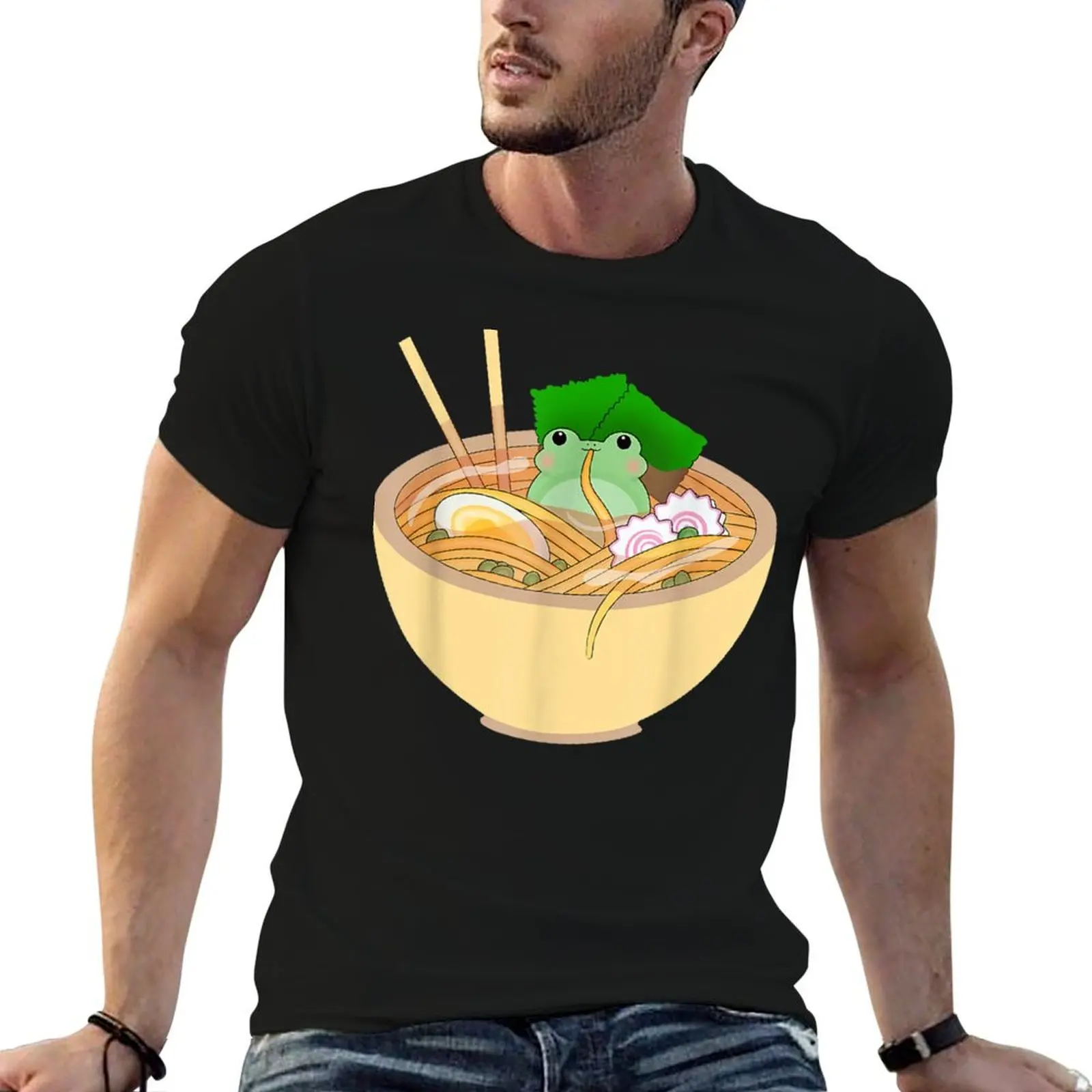 

t Bowl plain Frog Ramen In Kawaii man t T-Shirt Cute essential shirt Eating shirt
