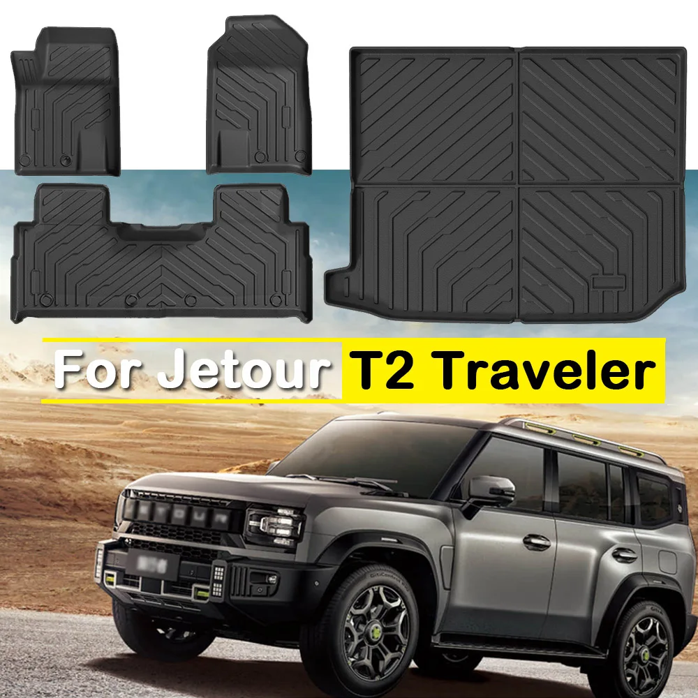 

For Chery Jetour T2 Traveler 2024 2025 Floor Mats,All Weather Waterproof Anti-Slip Front Rear Cargo Liner Mat Accessories
