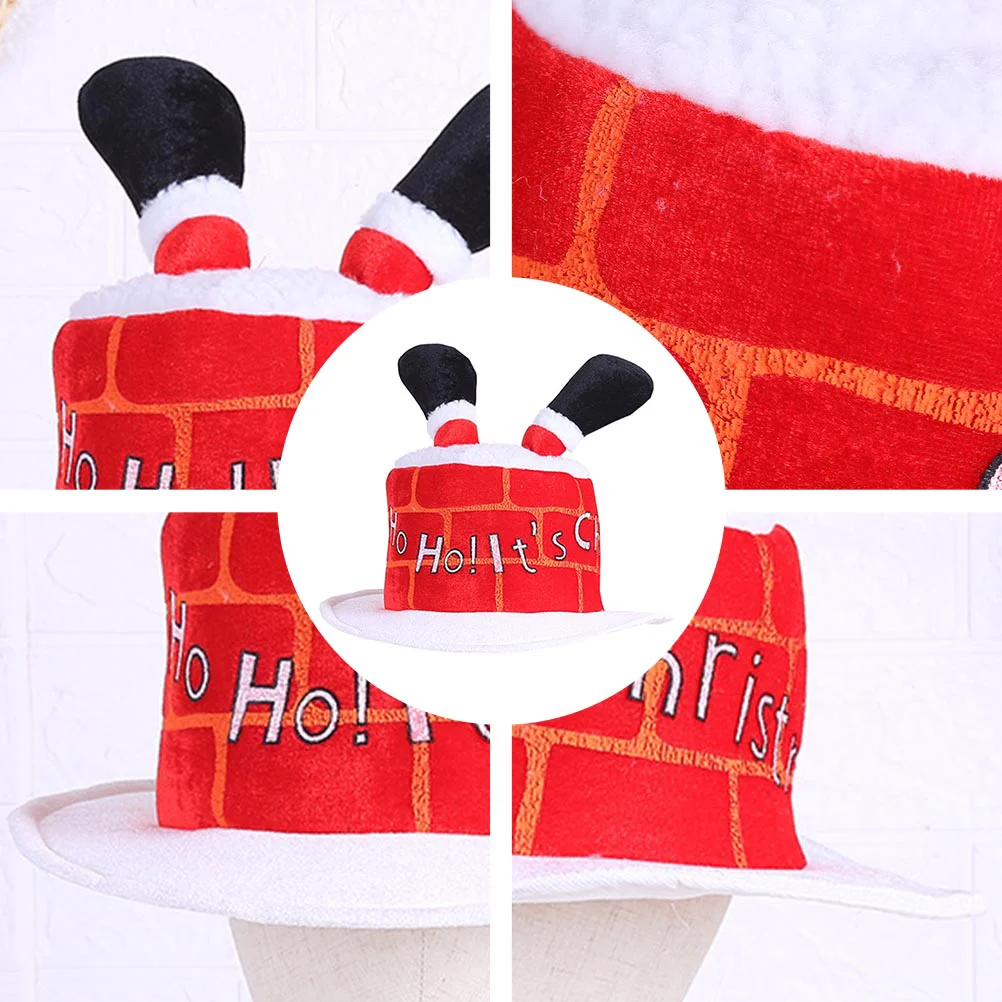 Chimney Cap Santa Claus Hat Christmas Carnival Trouser Leg Creative Hats Funny for Adult Xmas