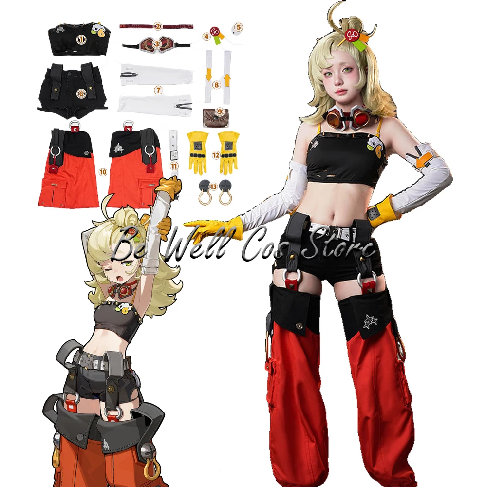 Game Zenless Zone Zero Piper Wheel Cosplay Costume Wig Prop Anime Uniform Women Men Halloween Outfit Role Play Shoes Presale