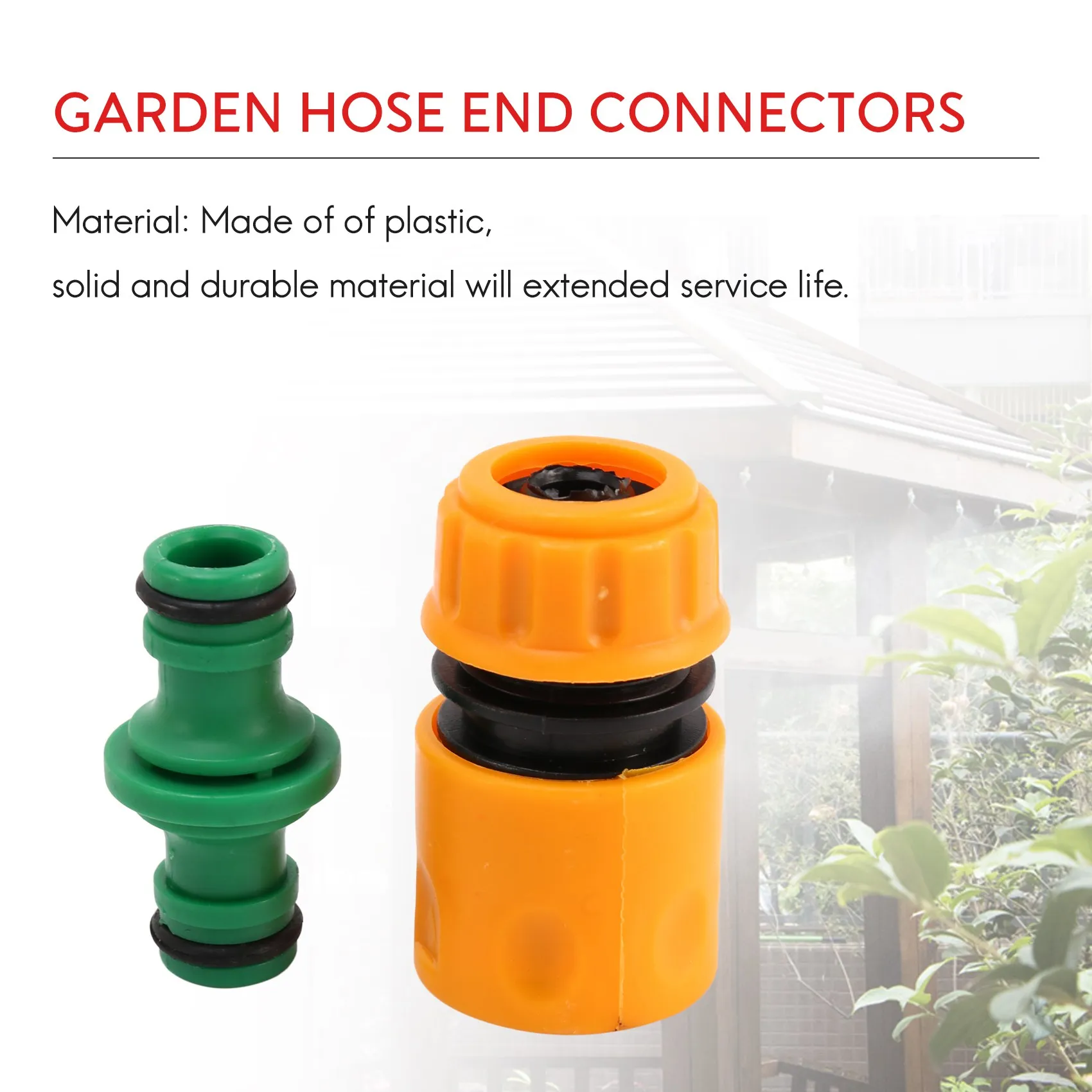 5Pcs Garden Double Male Hose Connectors 10Pcs End Quick Connectors for Hose Pipe Fitting 1/2Inch Plastic Tap Connector