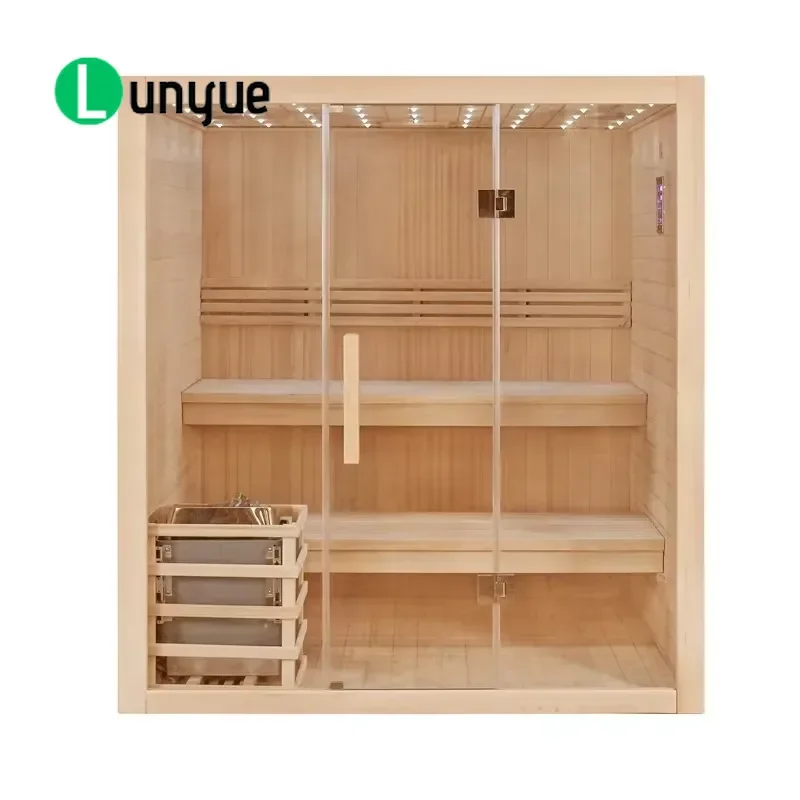 Portable Wooden Sauna Finnish Style Traditional Steam Room Household Personal Spa Heat Therapy Relaxation Home Use Easy