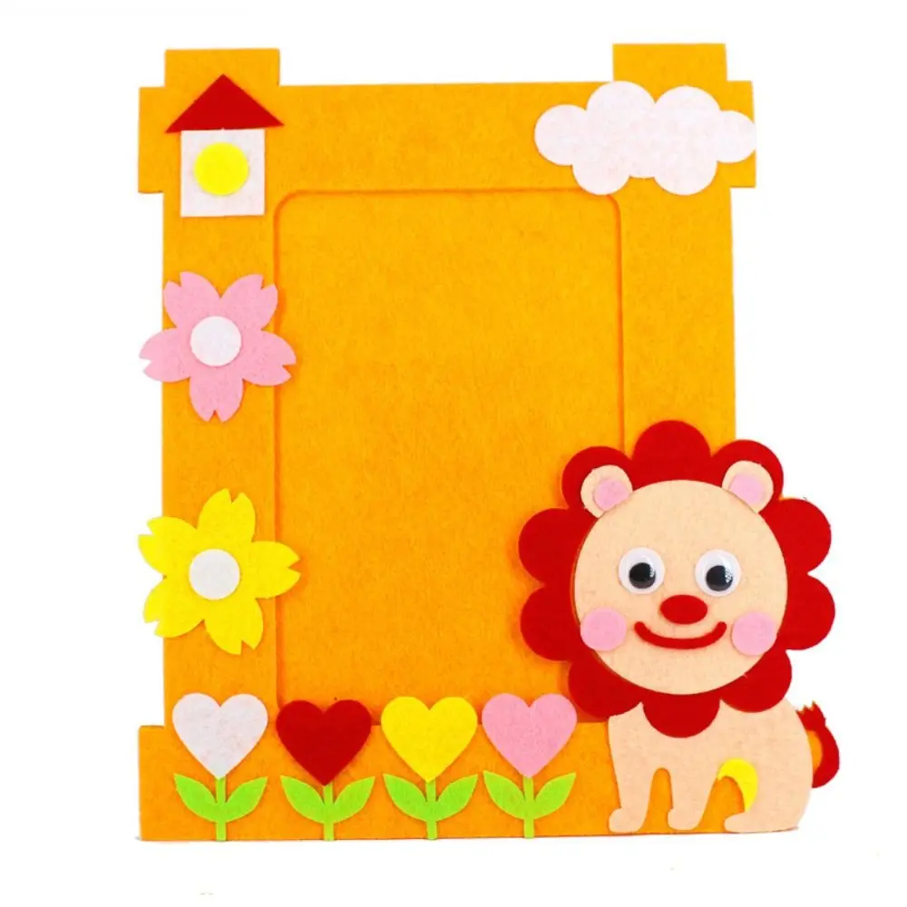 Cartoon Animal Non-woven Photo Frame Educational Applique Non-woven Picture Frames Handmade Sewing Set 3D Photo Frame Home Decor