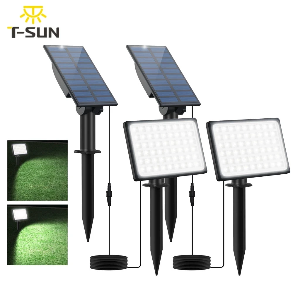 

T-SUN 1-2PCS 54LED Solar Power Light Energy Saving Solar Garden Light Outdoor 3000K/6000K Solar Spotlight IP65 Solar Lamp