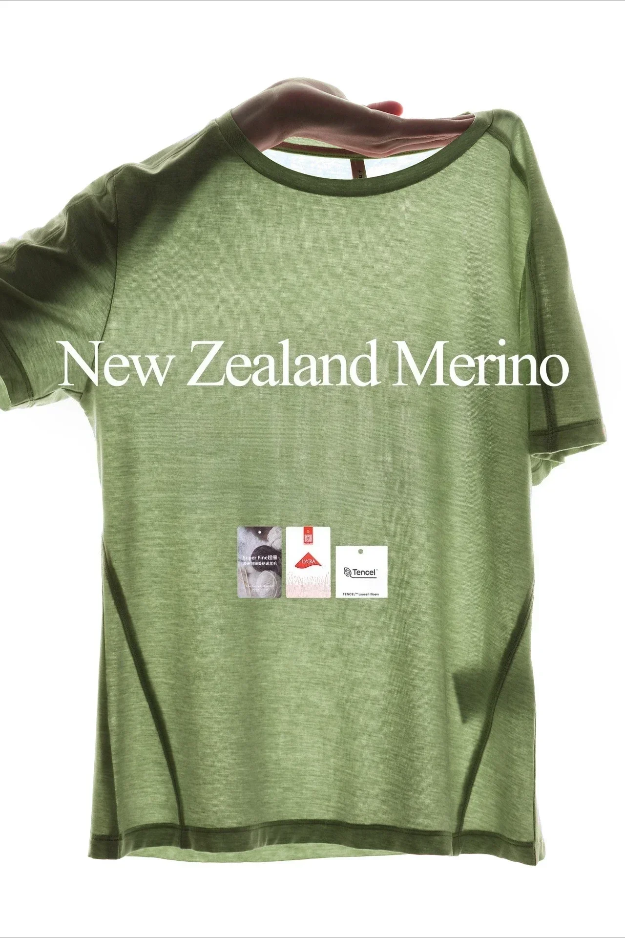 Herren Merinowolle-Mischgewebe T-Shirt Schnelltrocknend Athletisches Kurzarm-Shirt Atmungsaktiv Geruchshemmend für Wandern Fitness Laufen Workout Activewear – Detail 9