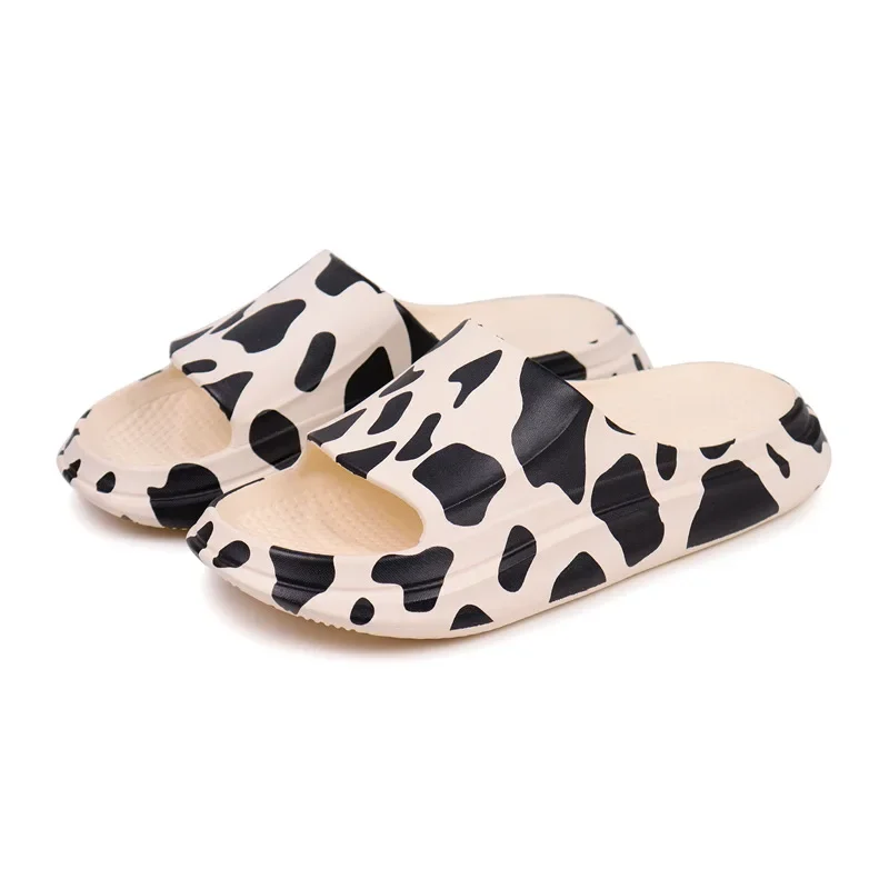 Leopard Thick Platform Slippers Women Soft Sole Pillow Slides Sandals Unisex Summer Beach Trendy Outdoor Thick-soled Plus Shoes