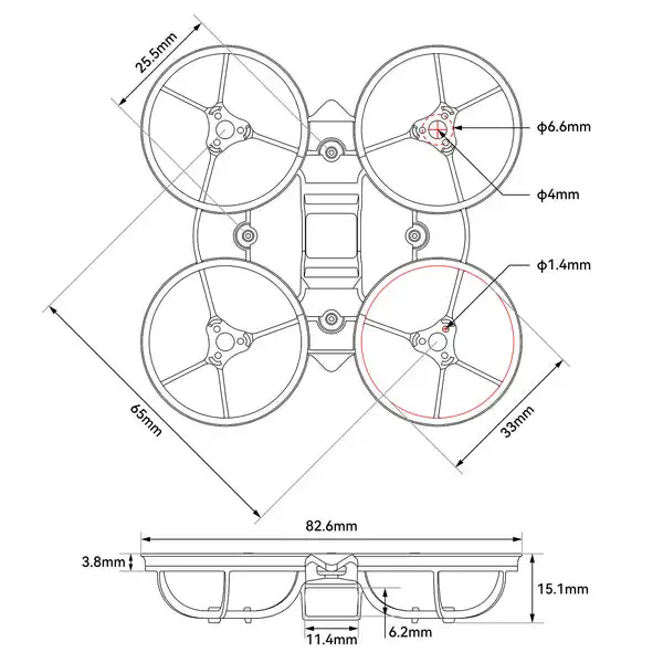 BETAFPV Air75 II Bürstenloser BWhoop-Rahmen für 1102 0802SE Motor O4 Air Unit / Air65 II Rahmen für 2022 Mikrokamera Micro-Baldachin – Detail 3