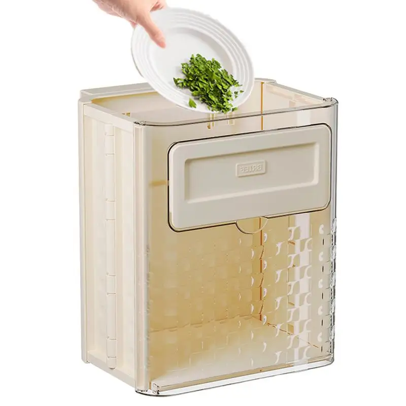 

Folding Waste Bin Mountable Bucket Sturdy Space-Saving Modern Transparent Under Sink Trash Bin For Cupboard Bathroom