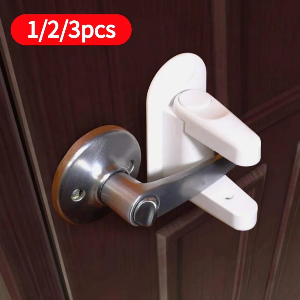 Universal Door Lever Lock Child Baby Safety Lock Rotation Proof Professional Door Adhesive Security Latch Multi-functional