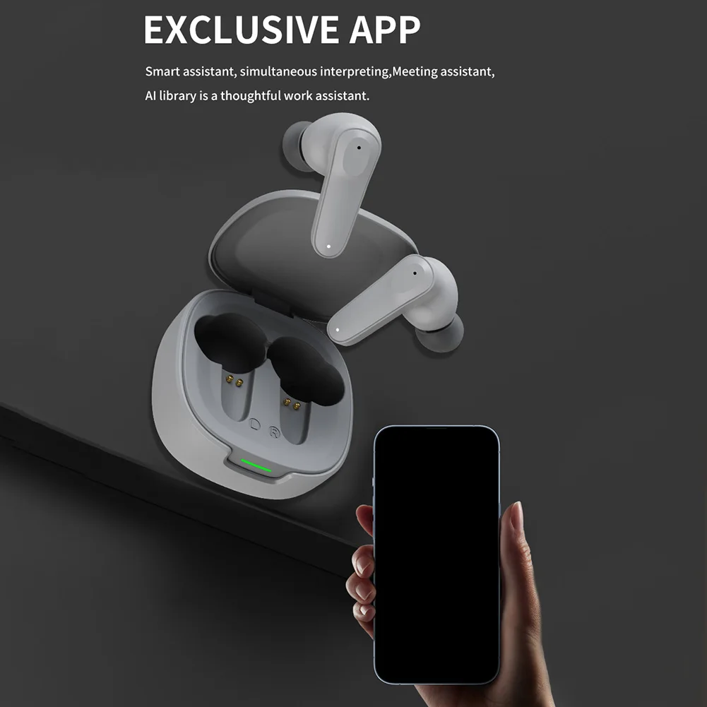 หูฟังแปลภาษาแบบเรียลไทม์ บลูทูธ 5.4 แปลภาษาพร้อมกัน หูฟังแปลภาษาด้วยเสียง AI