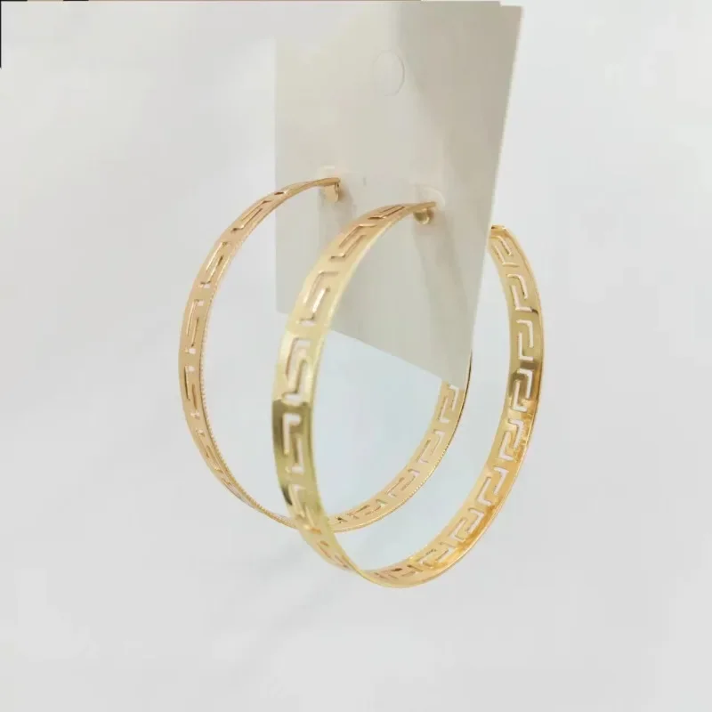 Exaggerated Metal Circle Simple Hollow Metal Hoop Earrings For Women Party Holiday Fashion Jewelry Ear Accessories CE147