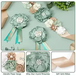 Celebrate with Style - Sage Green Maternity Sash & Mom to Be/Daddy to Be Corsage for Your Gender Reveal Party