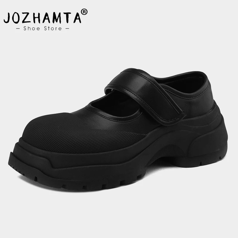 JOZHAMTA 2023 Pumps Platform Shoes For Women Loafers Fashion Round Toe Slip-On Casual Female Shoes Size 35-40