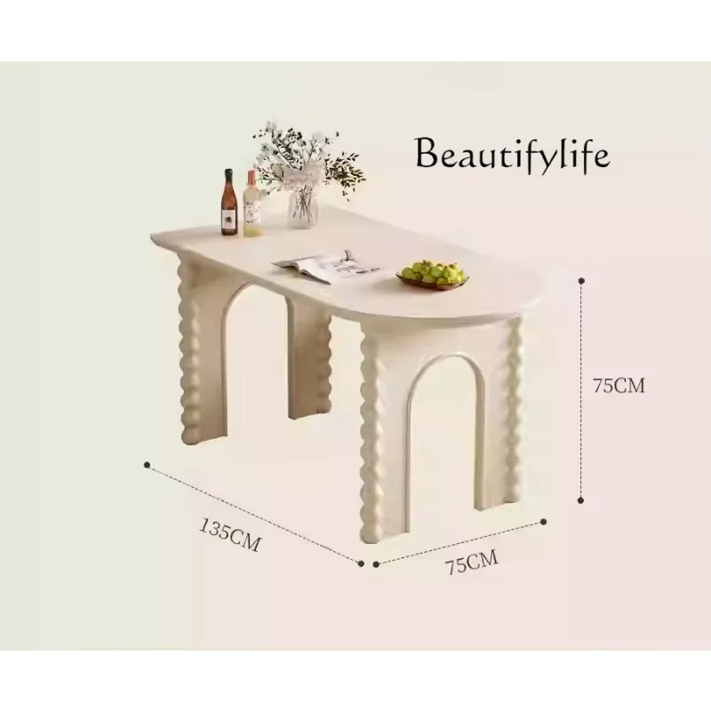 X40 French Cream Style All Solid Wood Dining Table And Chair Combination Household High-end Small Apartment Dining Table