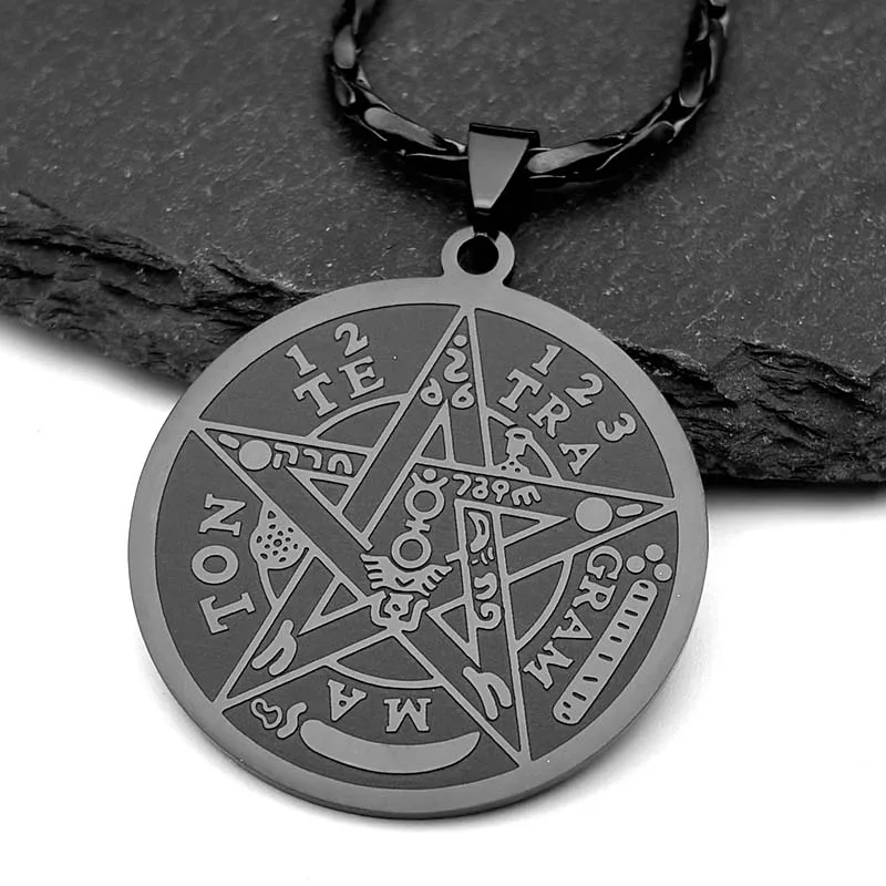 اليهودية Tetragrammaton العبرية الخماسي الفولاذ المقاوم للصدأ القلائد للرجال الذهب اللون الذكور سلسلة مجوهرات colar masculino N1163S