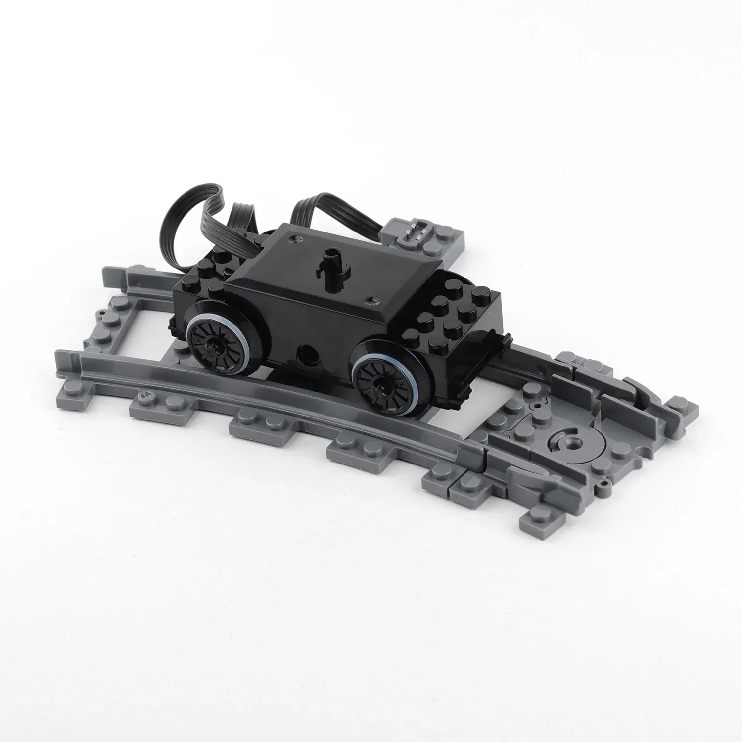 Motor de trilha de trem 88002 moc peças técnicas motores orbital com eixo da roda blocos de construção de eixo cruzado para 10254 trilhos diy