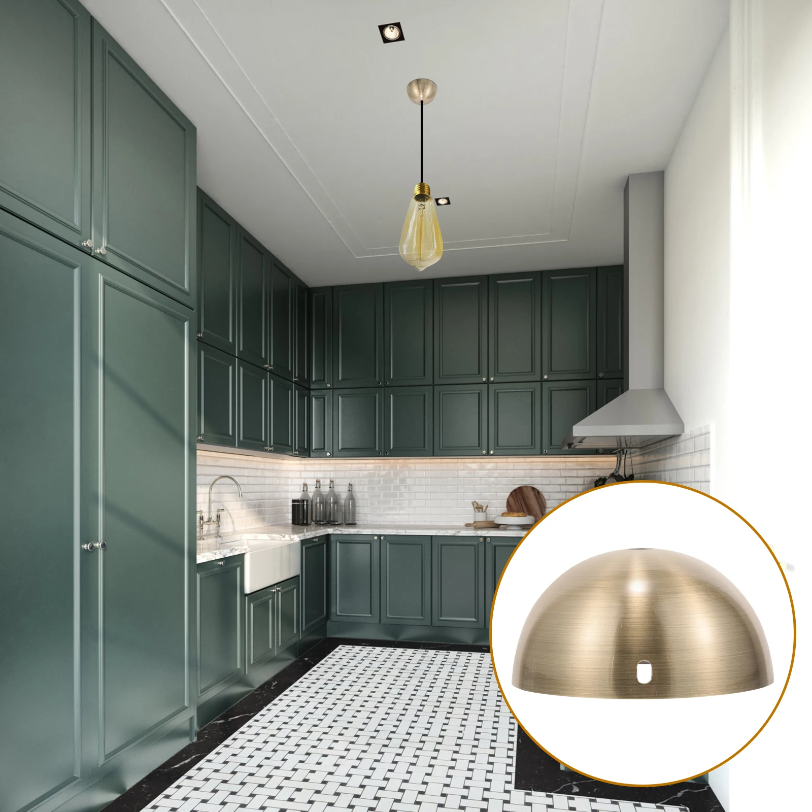 

Half Round Ceiling Disc Lamp Base Durable Metal Light Fixture Cover For Pendant Lamps Rust Resistant Home Decor Lighting Plate