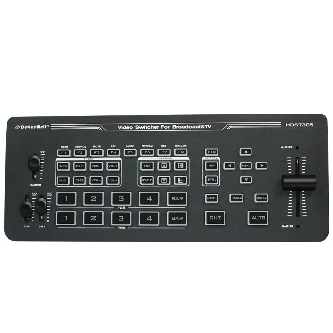 DeviceWell HDS7305 5-CH Live Stream PIP Record T-bar HD Broadcasting Studio Equipment