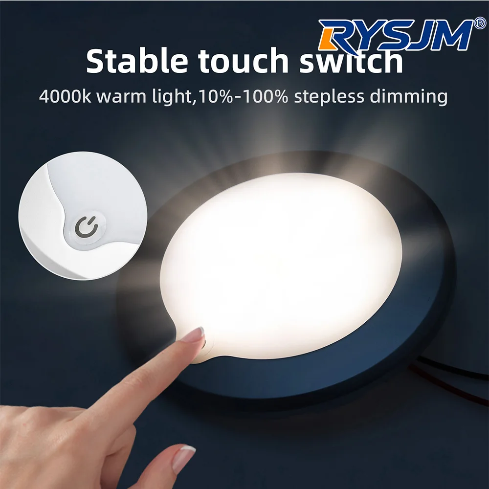 

Ceiling Light Indoor Dimmable LED Light Ultra-thin 3W RV Ceiled Dome Lamp Adjustable Brightness Switch Boat Yacht Spotlight 12v