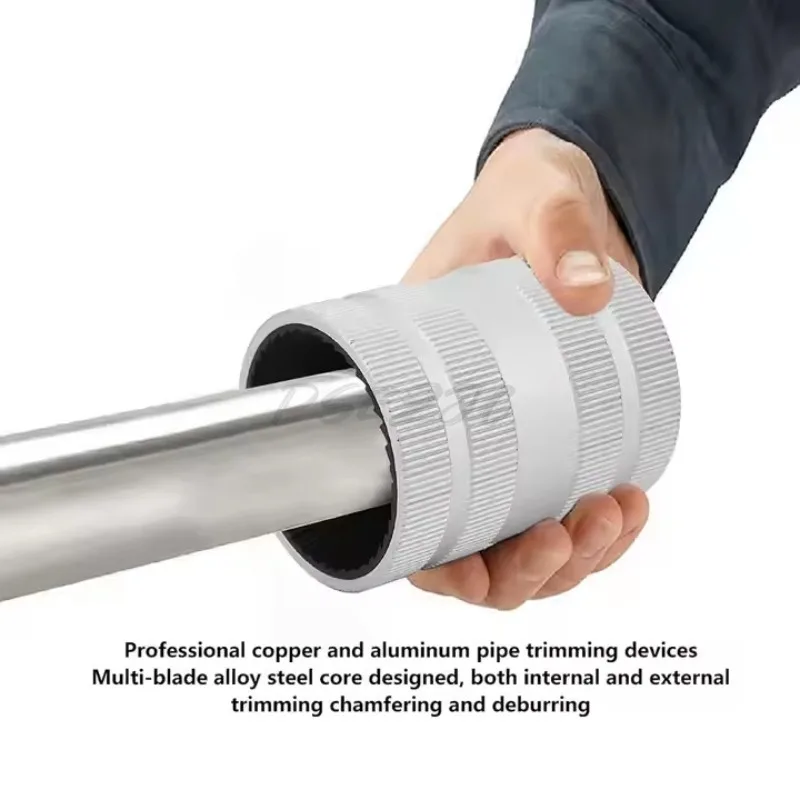 Stainless Steel Tube Scraper Inner and Outer Foot Reverser Edge Trimming Knife Aluminum Alloy with Scale