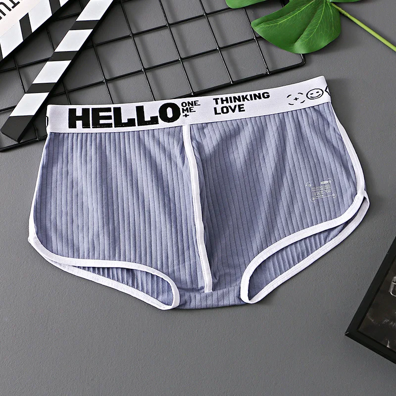 Man Underwear Fashion Cotton Comfortable Breathable Boxer Shorts Sexy U Pouch Men Underpants Male Letter Printed Panties Cueca