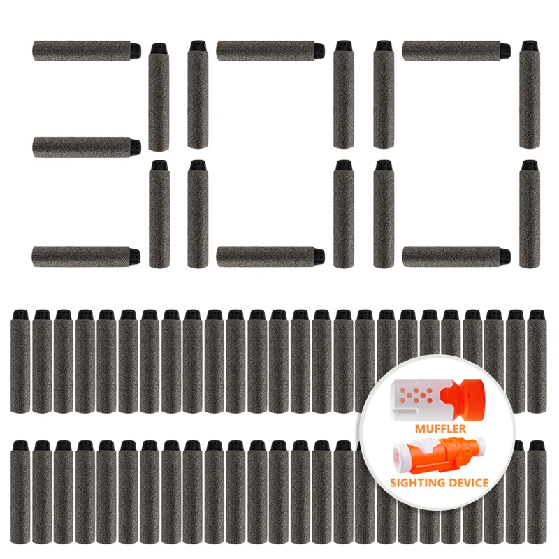 300PCS Pack Bullets 7.2cm Soft Hollow Hole Head For Nerf Accessories Refill Darts Toy Gun Blasters for Nerf Mega Series for Kids