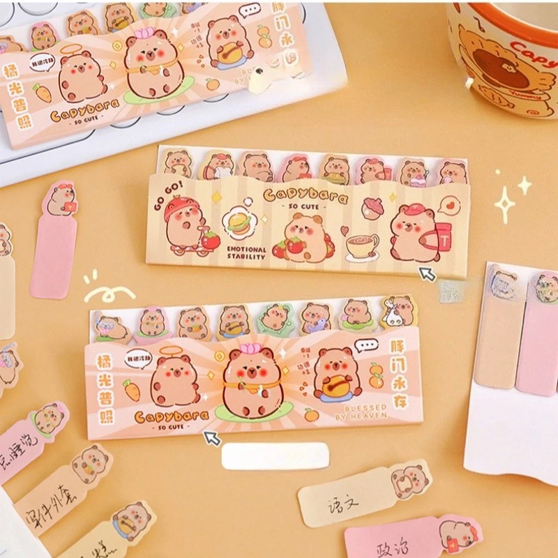 

Gift Kapibara Notes Cute Rows and N Times Sticky Cartoon Capybara Index Message Memo Pad Kawai Stationery Office School Supplies