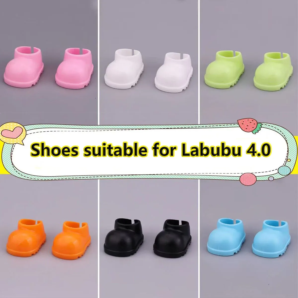 [No Doll] Mini Doll's Shoes for 10.5cm Mini Labubu 4.0 Doll Shoes Short Rain Boots Doll Clothes Accessories Gifts