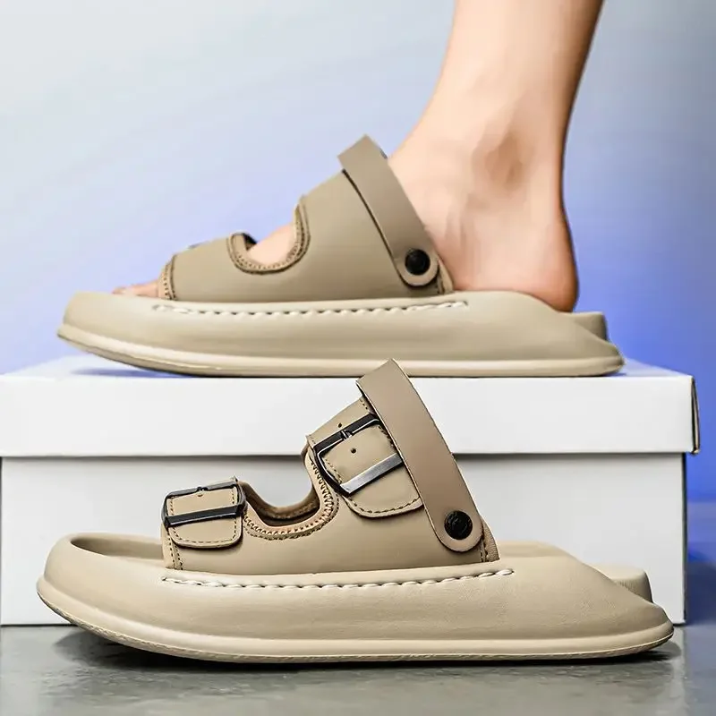 

Сандалии, мужские тапочки на платформе Eva для мужчин, пляжные дизайнерские роскошные удобные туфли по низкой цене Y2k для взрослых, тренд 2025, оригинальная стильная обувь