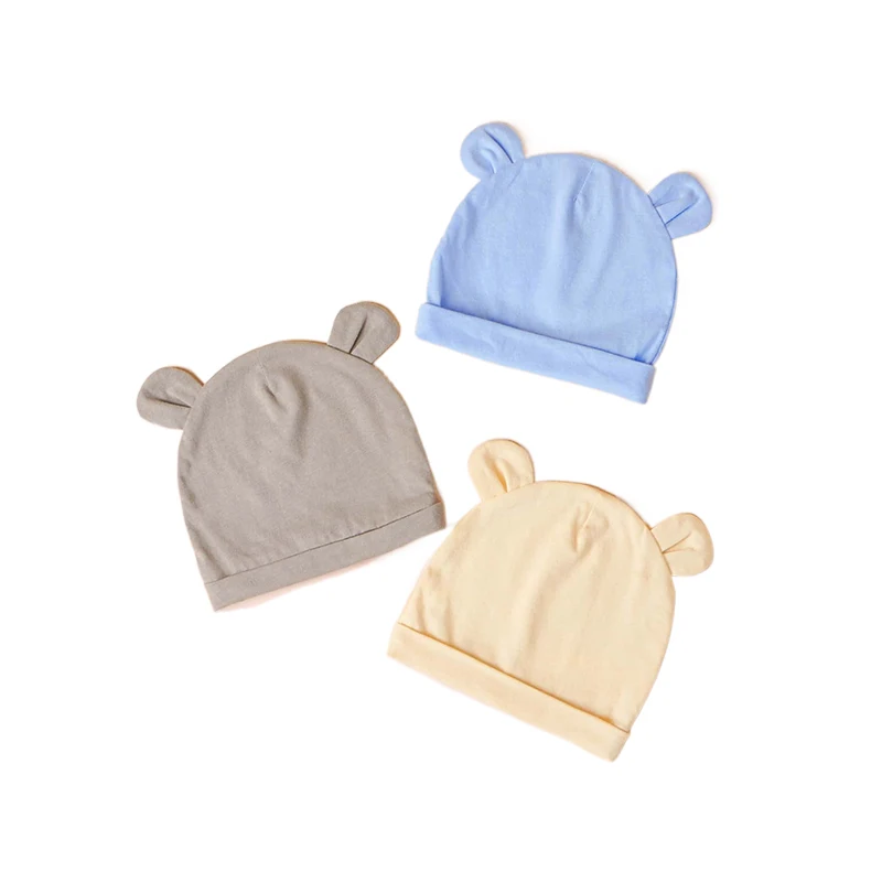 3Pcs/SET Newborn Baby Hat  Cotton Bonnet Baby Beanie For Girls Spring Soft Infant Cap Boy Toddler Accessories Gift