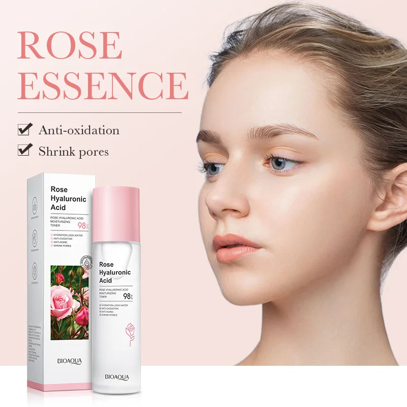 BIOAOUA Rose Hyaluronic Acid Moisturizing Toner Anti-oxidation Hydrating Improving Dryness Brightening Skin Toner Face Skin Care