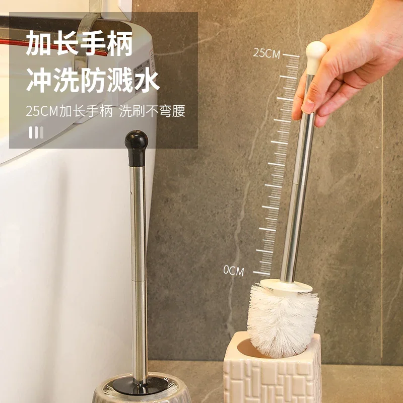 Ceramic Toilet Brush Household No Dead Corner Toilet Cleaning Toilet Long Handle Toilet Brush Toilet Brush Bathroom Accessories