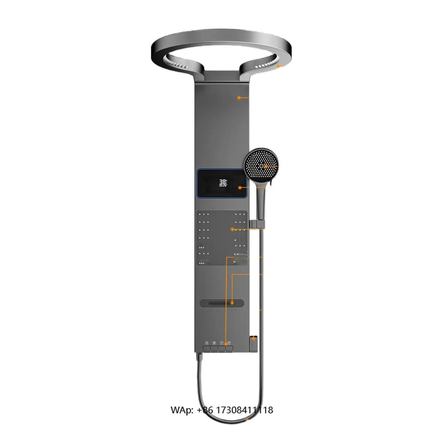 Modern Style Rainfall Bathroom Shower Set Wall Mounted High Pressure Bathroom Rainfall Shower Head Faucet Set