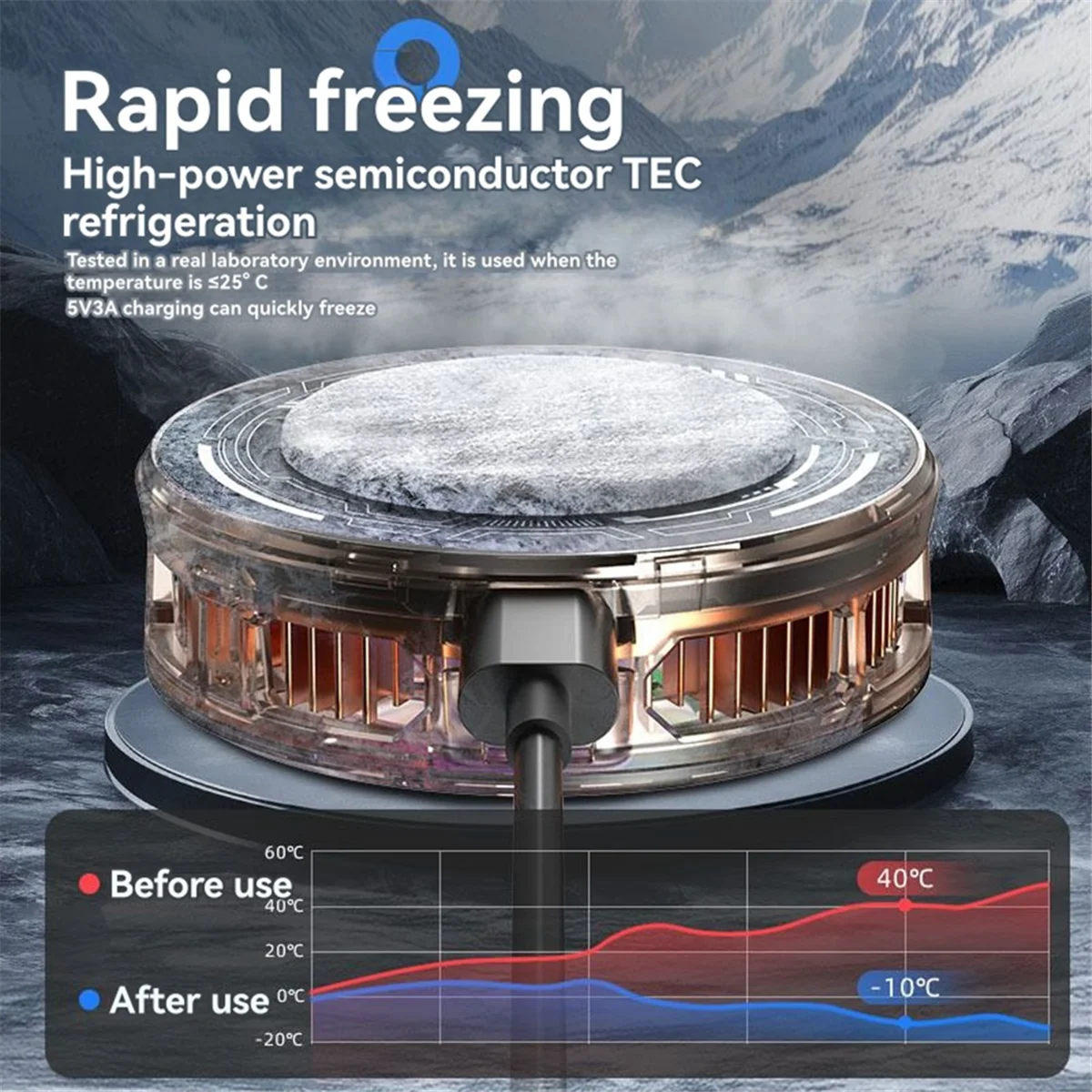

New 3C-F61 Semiconductor Phone Radiator Back Clip High Power Strong Cooling Ultrathin Ice-Cold Transparent Radiator