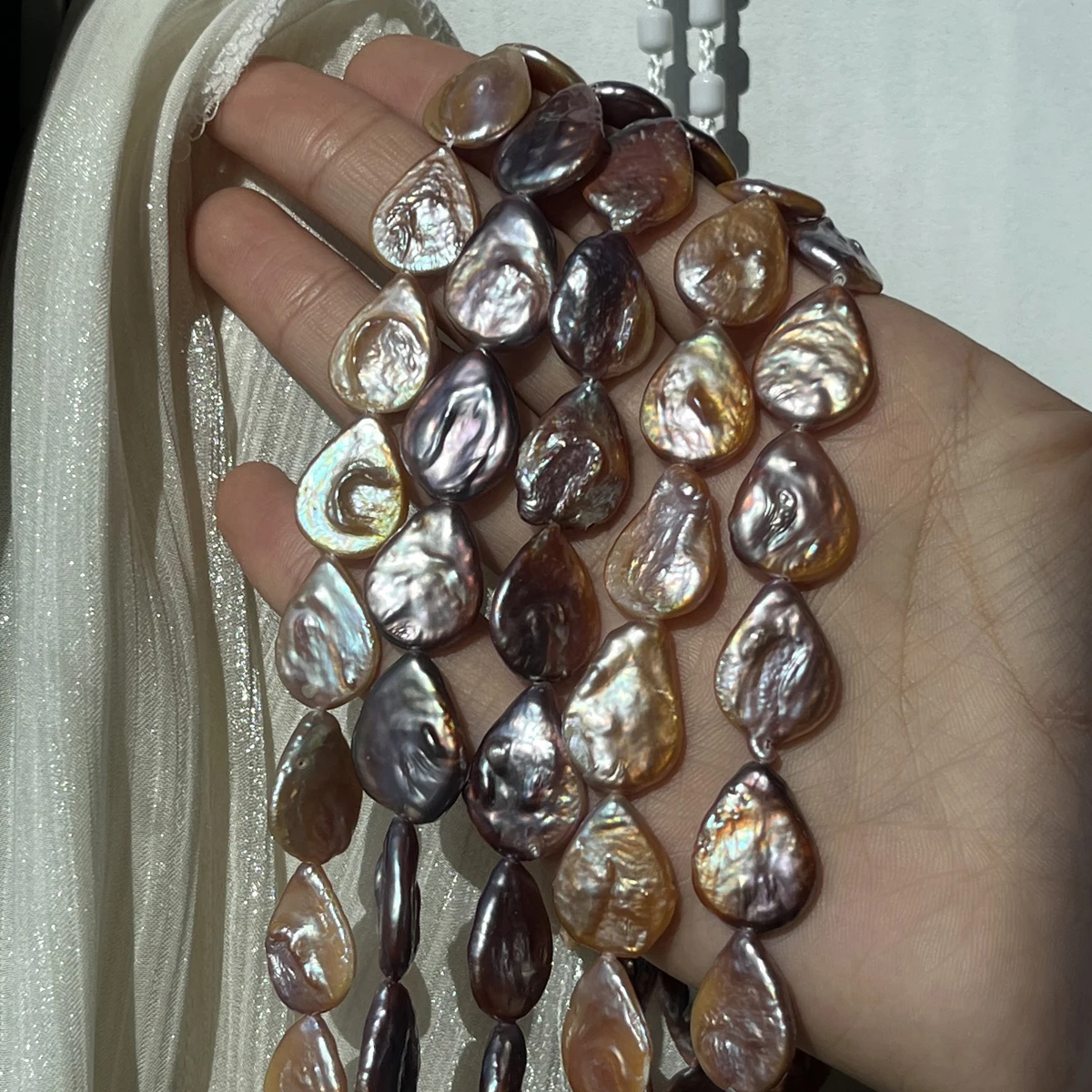 

Baroque Natural Freshwater Pearl Purple Water Drop Shaped Beads for DIY Women Men Necklace Bracelets Jewelry Making Accessories